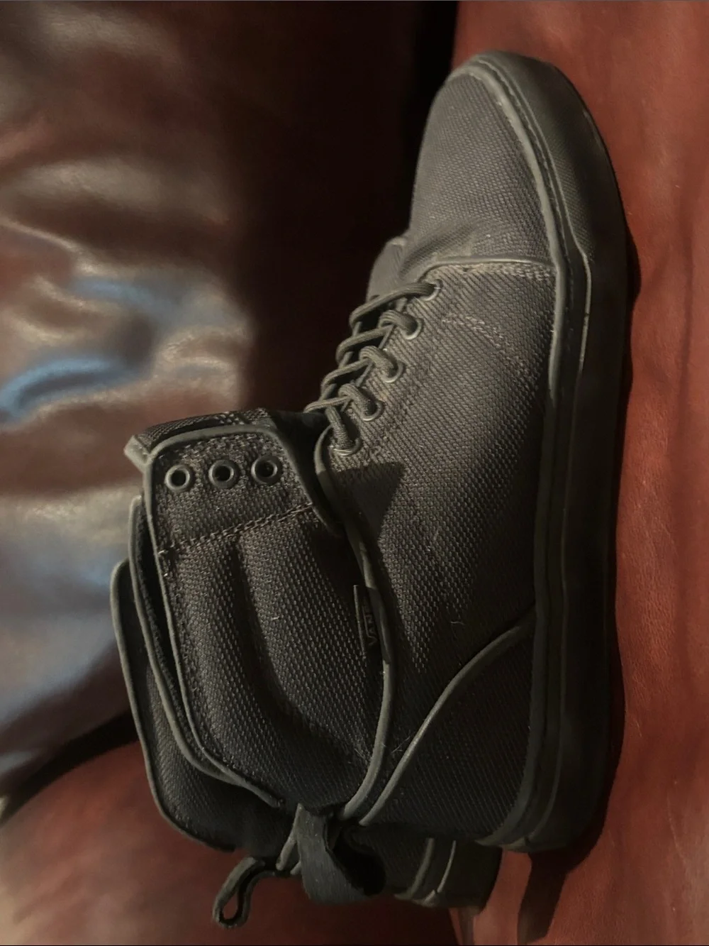 Vans Black High-Top Canvas Sneakers   Size 7.5 US Men